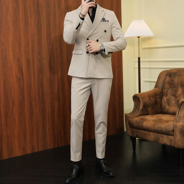 Terno Masculino Slim Transpassado Texturizado Maximus