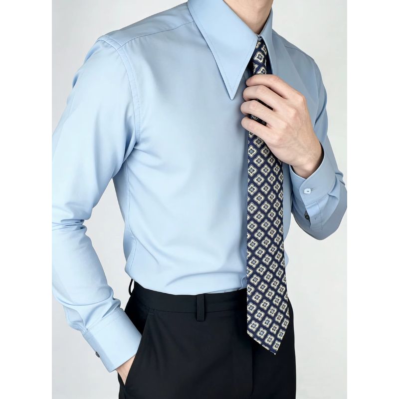 camisa social masculina, camisa gola francesa, camisa slim fit masculina, camisa social elegante, camisa masculina manga longa