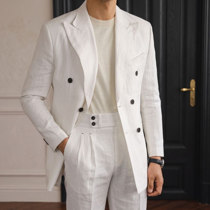 Costume Masculino Slim Transpassado Linho Maximus