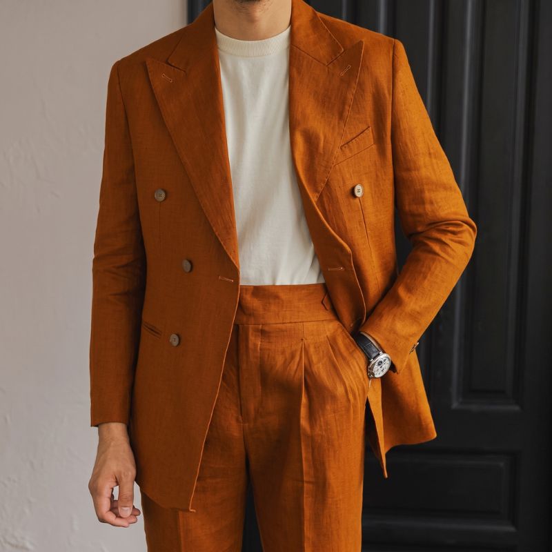 Costume Masculino Slim Transpassado Linho Maximus