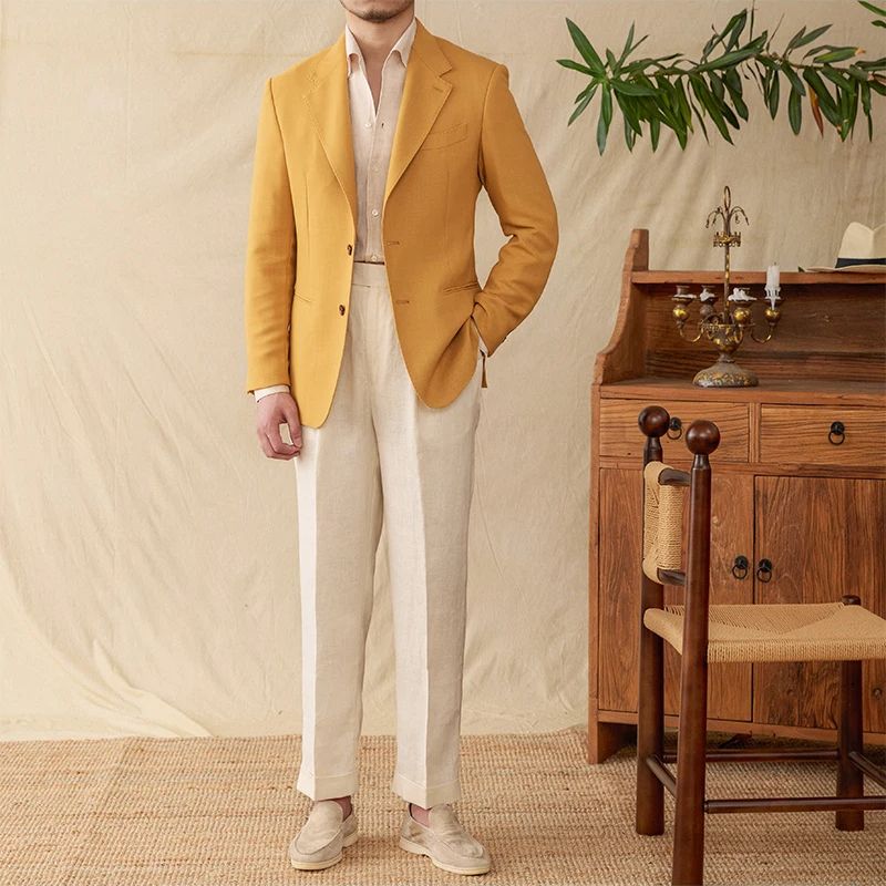 blazer masculino slim fit, blazer de linho social, blazer casual elegante, blazer masculino premium, blazer para casamento masculino