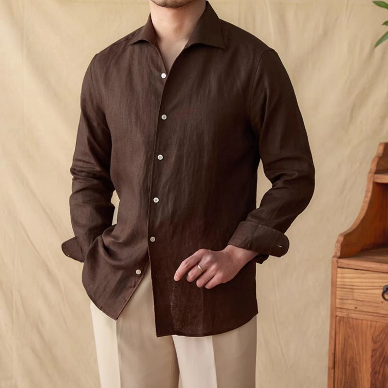 camisa social masculina de linho, camisa de linho slim fit, camisa social elegante masculina, camisa de linho azul masculina, camisa social slim masculina