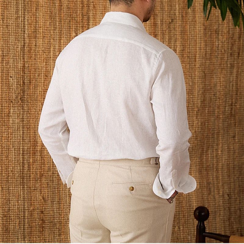 camisa social masculina de linho, camisa de linho slim fit, camisa social elegante masculina, camisa de linho azul masculina, camisa social slim masculina