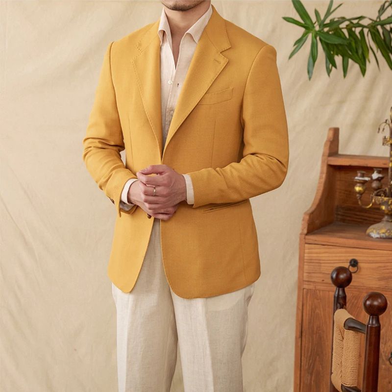 blazer masculino slim fit, blazer de linho social, blazer casual elegante, blazer masculino premium, blazer para casamento masculino