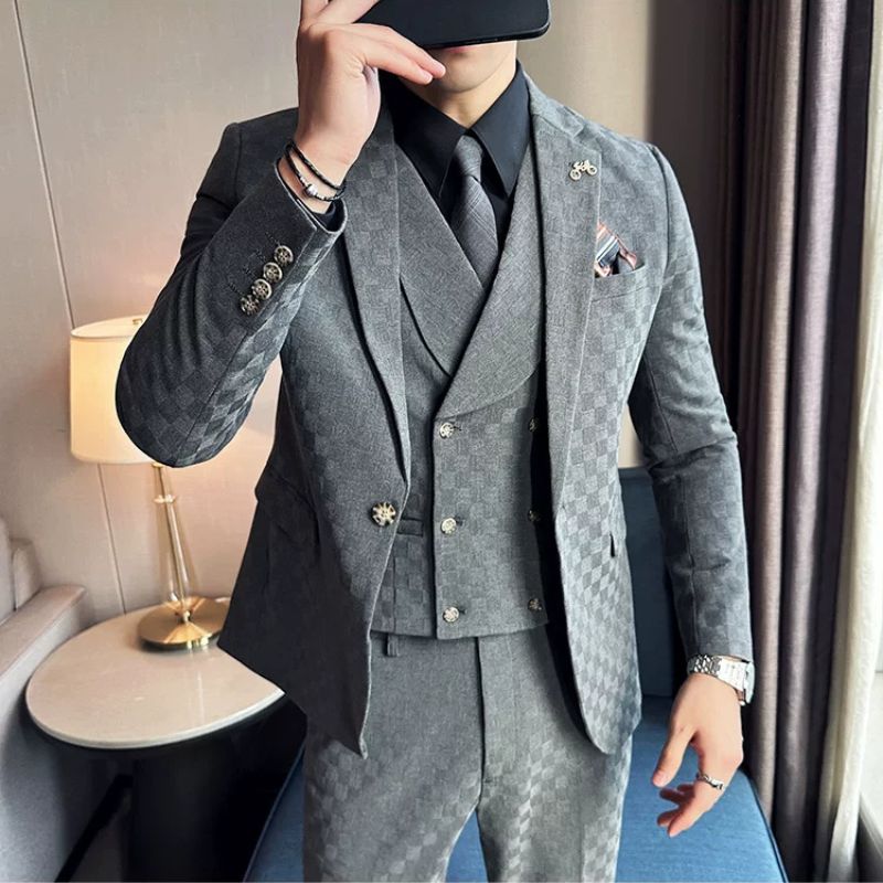 Terno Masculino Slim Quadriculado Maximus