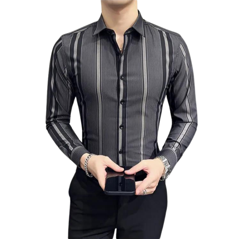 Camisa Social Masculina Britânica Listrada Maximus