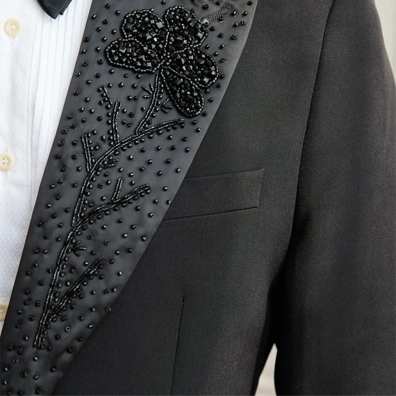 Smoking Masculino Maximus, Smoking Masculino Slim Fit, Smoking com pedraria, Traje de Gala Masculino, Moda Festa Masculina