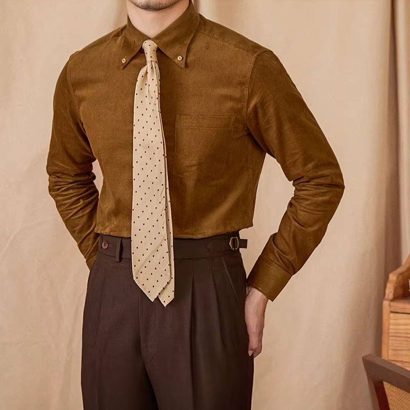 Camisa Social Masculina em Veludo Cotelê Fino Maximus