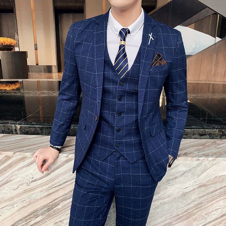 terno masculino slim transpassado xadrez, terno 3 peças xadrez transpassado masculino, terno masculino slim fit transpassado moderno, terno social masculino xadrez completo, terno masculino duplo abotoamento xadrez