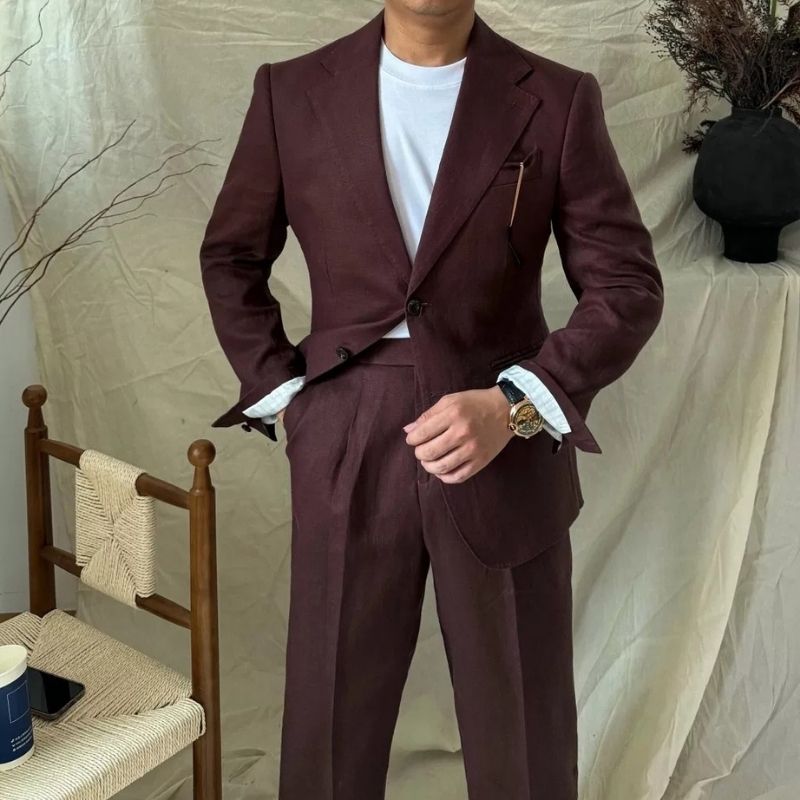 costume masculino linho, terno linho masculino, costume 2 peças masculino, conjunto social masculino linho, costume masculino verão, costume linho puro, terno masculino trabalho, costume masculino formal