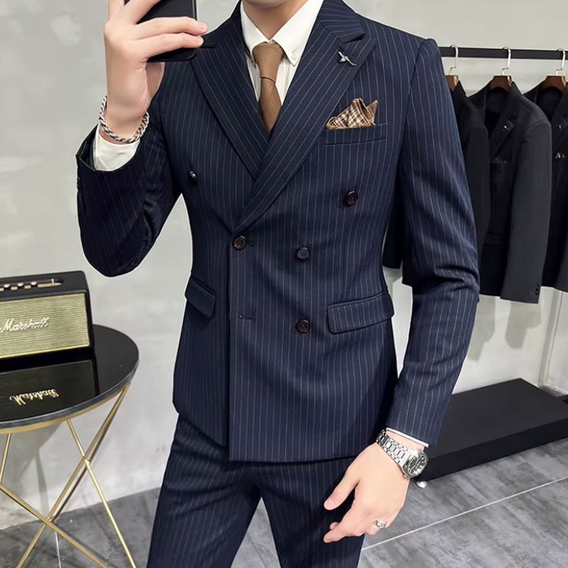 Terno Masculino, costume masculino, costume transpassado, terno transpassado, costume masculino risca de giz, terno masculino risca de giz, terno masculino transpassado listrado