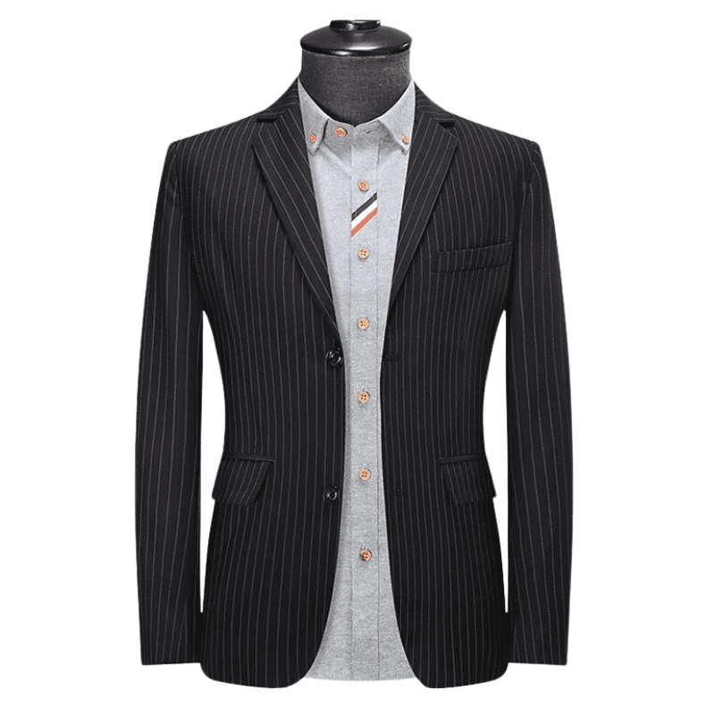 blazer masculino risca de giz, blazer masculino listrado, blazer masculino casual, Blazer Masculino Listrado Maximus