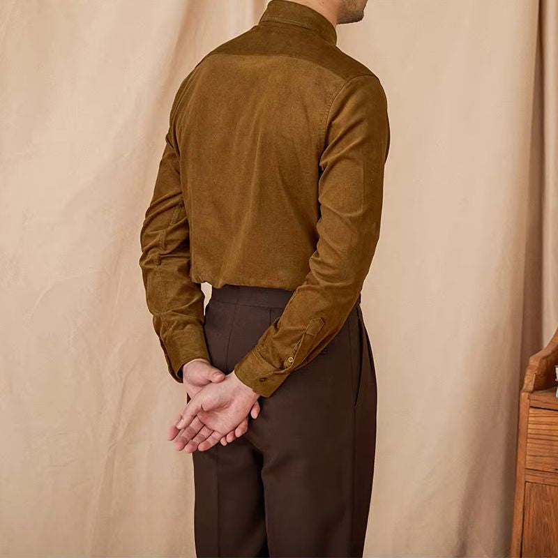 Camisa Social Masculina em Veludo Cotelê Fino Maximus