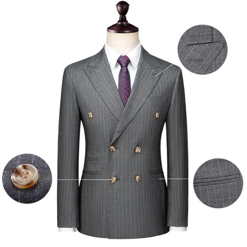 Terno Masculino, Terno Transpassado, Terno Listrado, Terno Masculino Transpassado, Terno Masculino Cinza, Terno Masculino Listrado Cinza, Conjunto Masculino Cinza