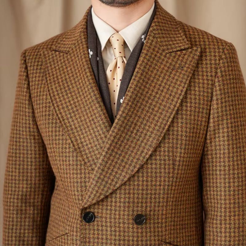sobretudo transpassado masculino,
sobretudo masculino lã, sobretudo masculino estilo retro, casaco masculino inverno premium, casaco longo masculino xadrez