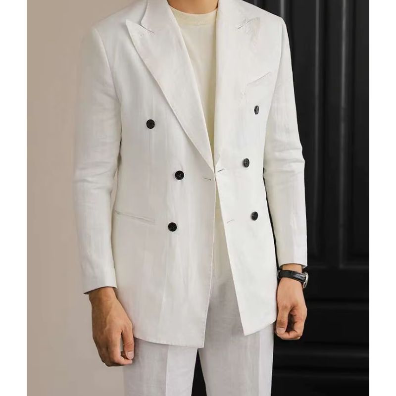 terno masculino linho, costume italiano transpassado, blazer linho branco masculino, terno casamento verão, alfaiataria italiana masculina