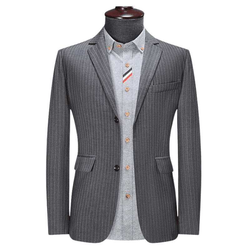 blazer masculino risca de giz, blazer masculino listrado, blazer masculino casual, Blazer Masculino Listrado Maximus