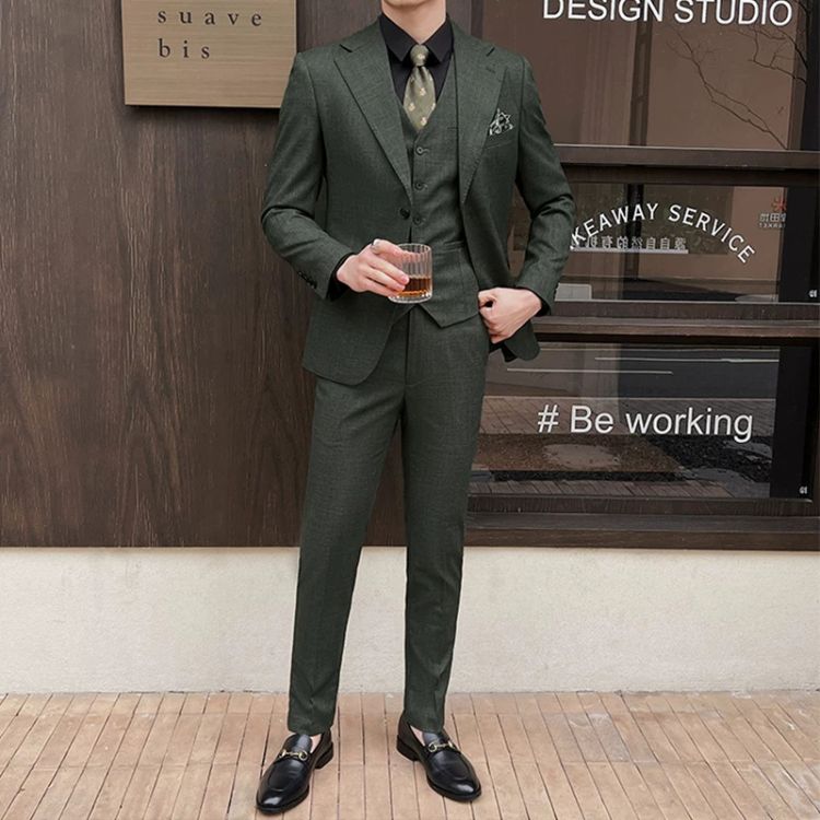 terno masculino slim fit texturizado, terno 3 peças masculino, terno masculino com colete, terno social masculino completo, terno masculino mescla