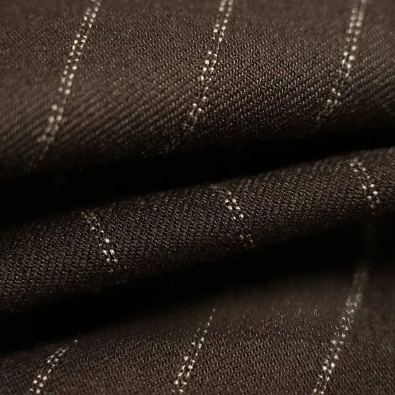 costume masculino marrom, costume transpassado inglês, terno risca de giz marrom, alfaiataria masculina premium, costume social elegante