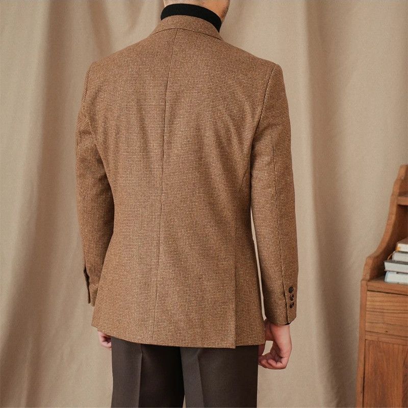 blazer masculino lã, blazer slim fit masculino, blazer marrom masculino, blazer social de lã, blazer elegante masculino