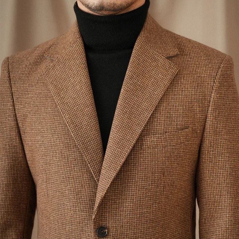 blazer masculino lã, blazer slim fit masculino, blazer marrom masculino, blazer social de lã, blazer elegante masculino