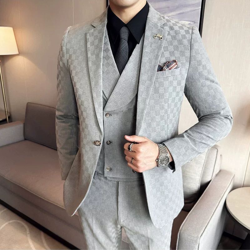 Terno Masculino Slim Quadriculado Maximus