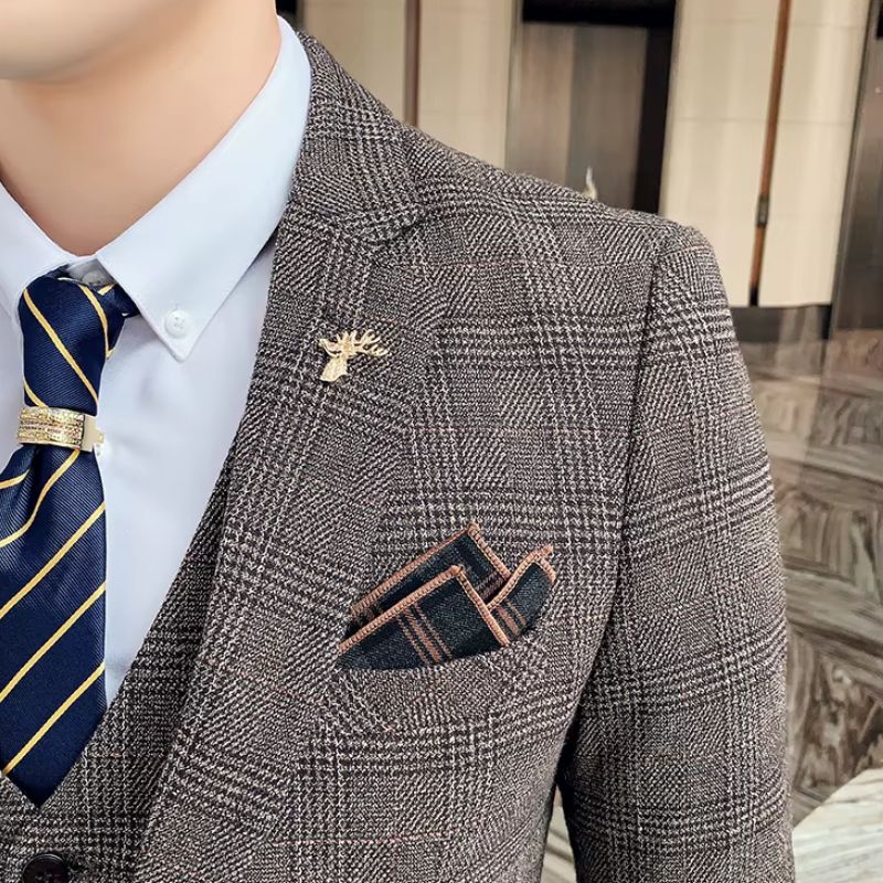 Costume Masculino Xadrez, Terno Masculino Xadrez, Costume Masculino Slim, Terno Masculino Slim Fit