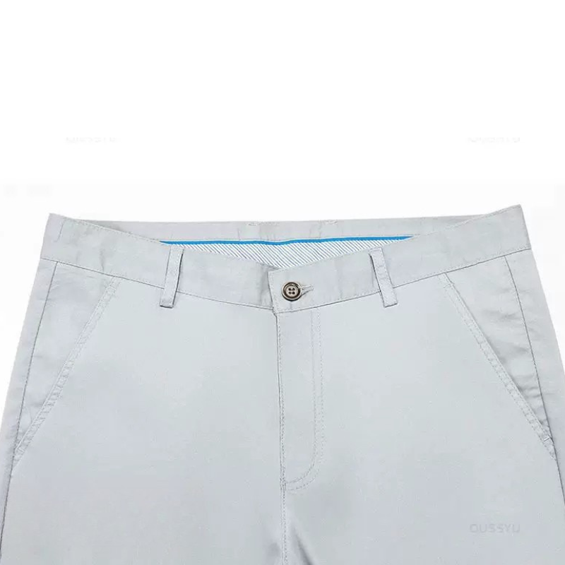 calça social masculina elástica, calça social reta confort, calça social azul marinho, calça social masculina stretch, calça social cinza gelo, calça social com elastano, calça masculina escritório confortável, calça social bege