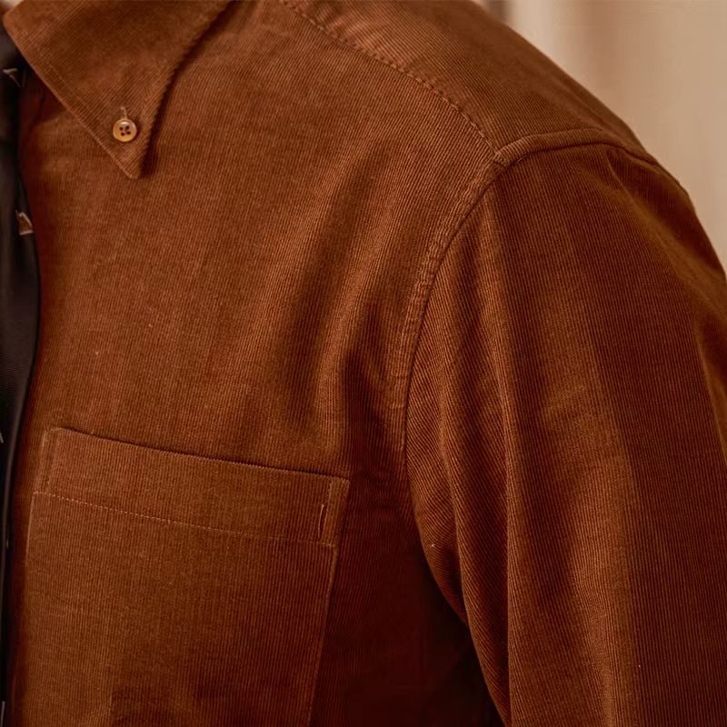 Camisa Social Masculina em Veludo Cotelê Fino Maximus