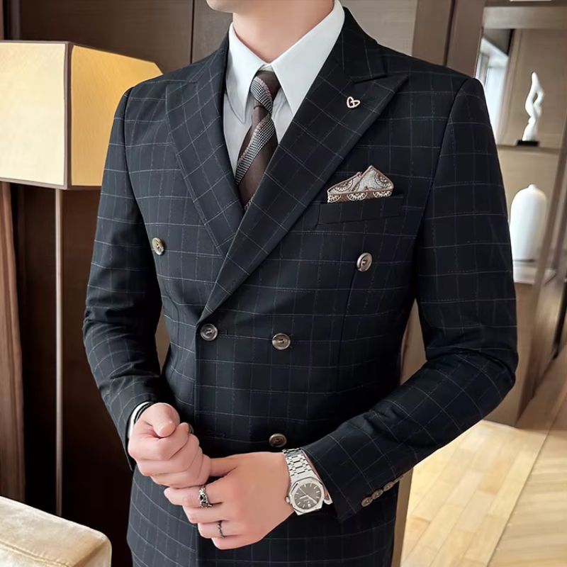 Terno masculino transpassado xadrez, terno masculino slim fit, terno masculino transpassado slim, terno masculino xadrez