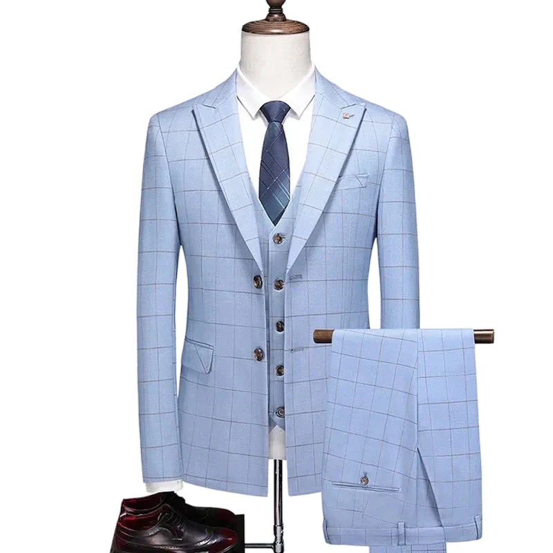 Terno Masculino Xadrez Luxury Maximus Paletó + Colete + Calça