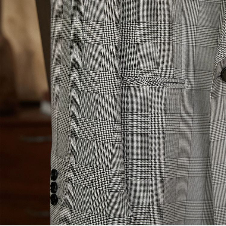Blazer Masculino Slim Transpassado Shawl Príncipe de Gales Maximus