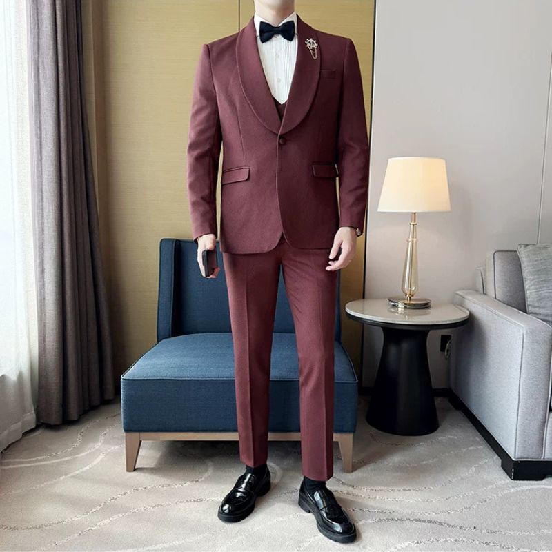 Terno Masculino Slim Inglês Lapela Shawl Maximus
