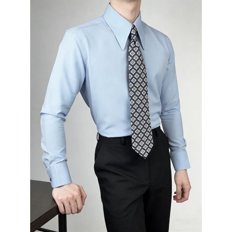 camisa social masculina, camisa gola francesa, camisa slim fit masculina, camisa social elegante, camisa masculina manga longa