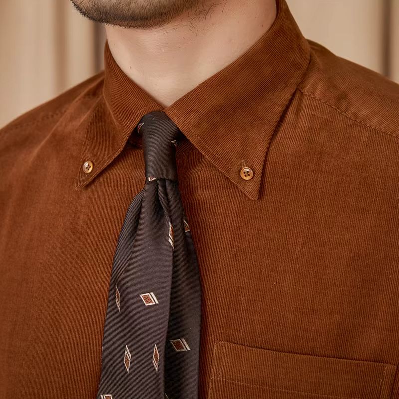 Camisa Social Masculina em Veludo Cotelê Fino Maximus