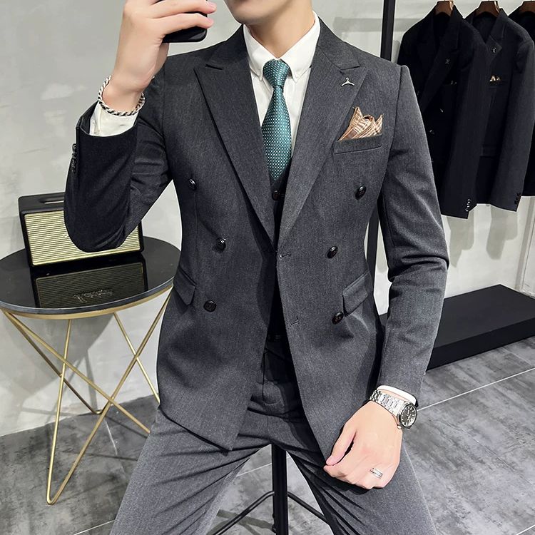 Terno Masculino Slim Transpassado Texturizado Maximus