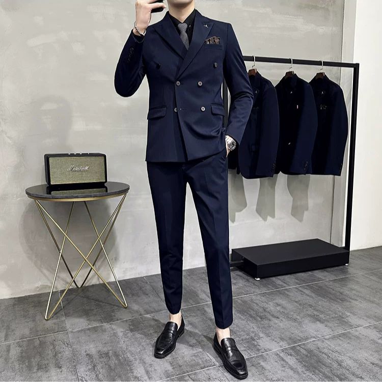 Terno Masculino Slim Transpassado Texturizado Maximus