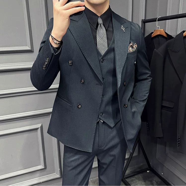 Terno Masculino Slim Transpassado Texturizado Formal Maximus