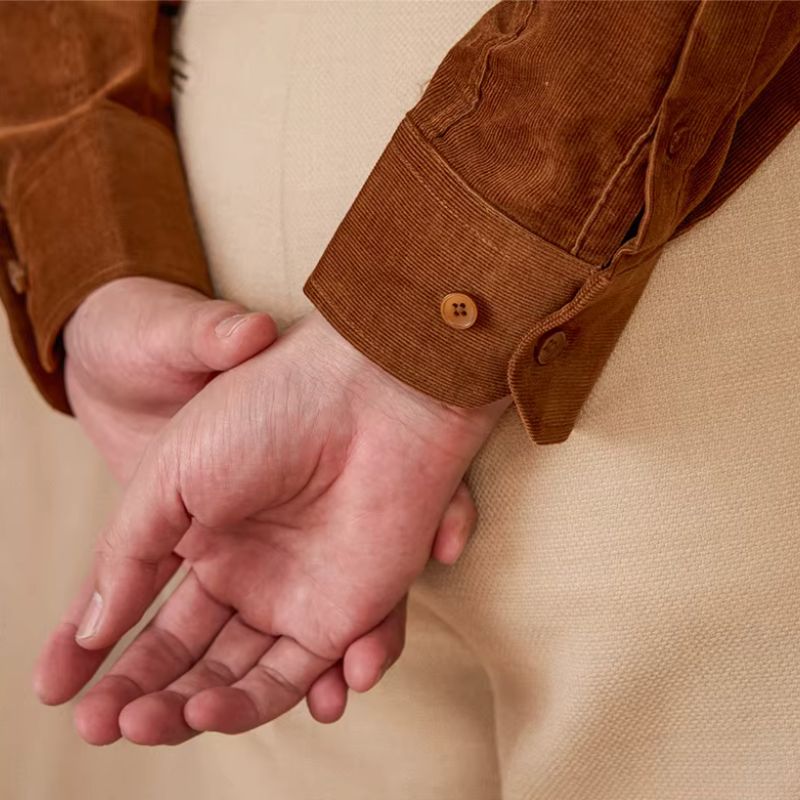 Camisa Social Masculina em Veludo Cotelê Fino Maximus