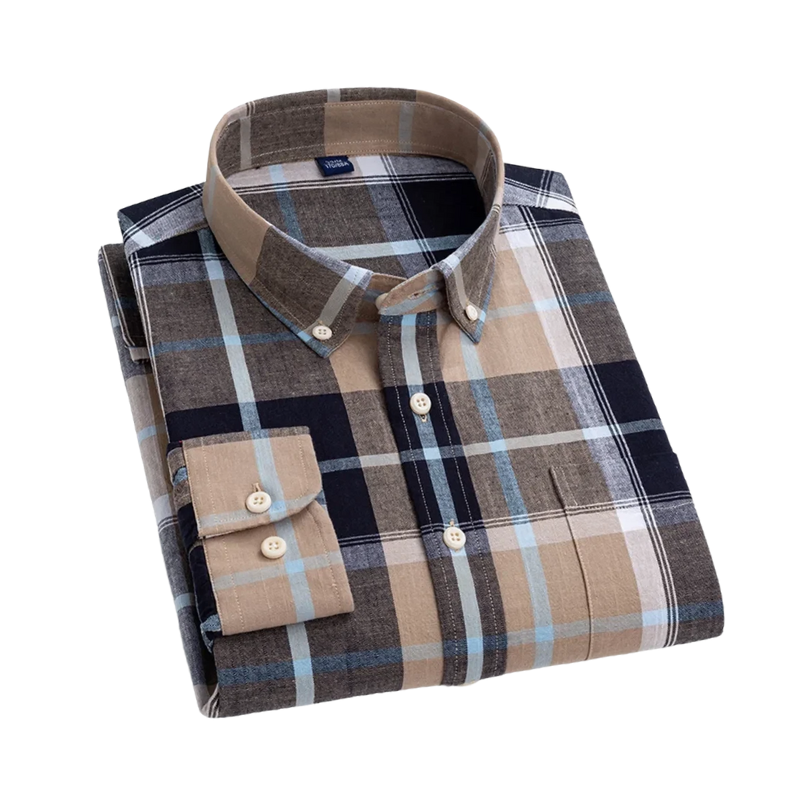 Camisa Social Masculina de Algodão Xadrez