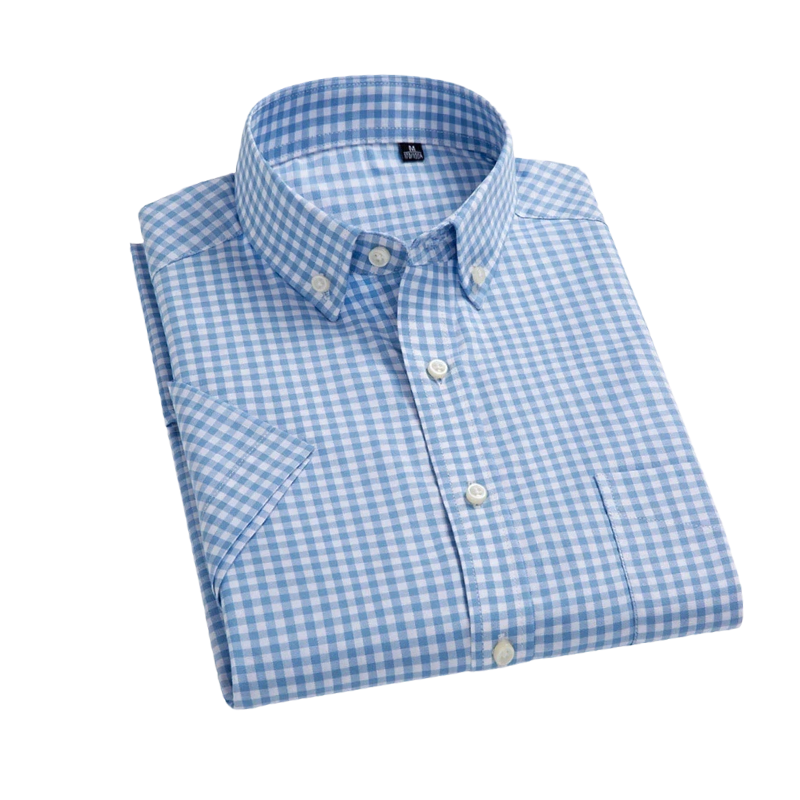 Camisa Social Masculina Xadrez de Algodão Oxford Maximus