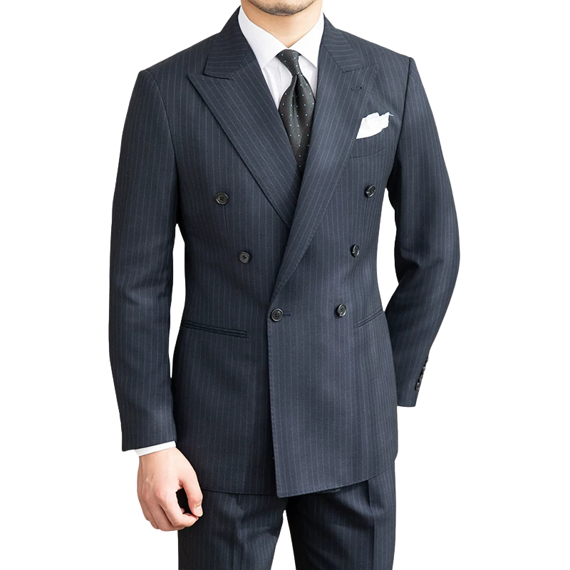 Terno Transpassado Masculino, costume transpassado risca de giz, Costume transpassado, costume social masculino, costume slim masculino, costume risca de giz masculino, costume para casamento, Costume masculino transpassado, costume masculino para eventos, costume azul marinho masculino