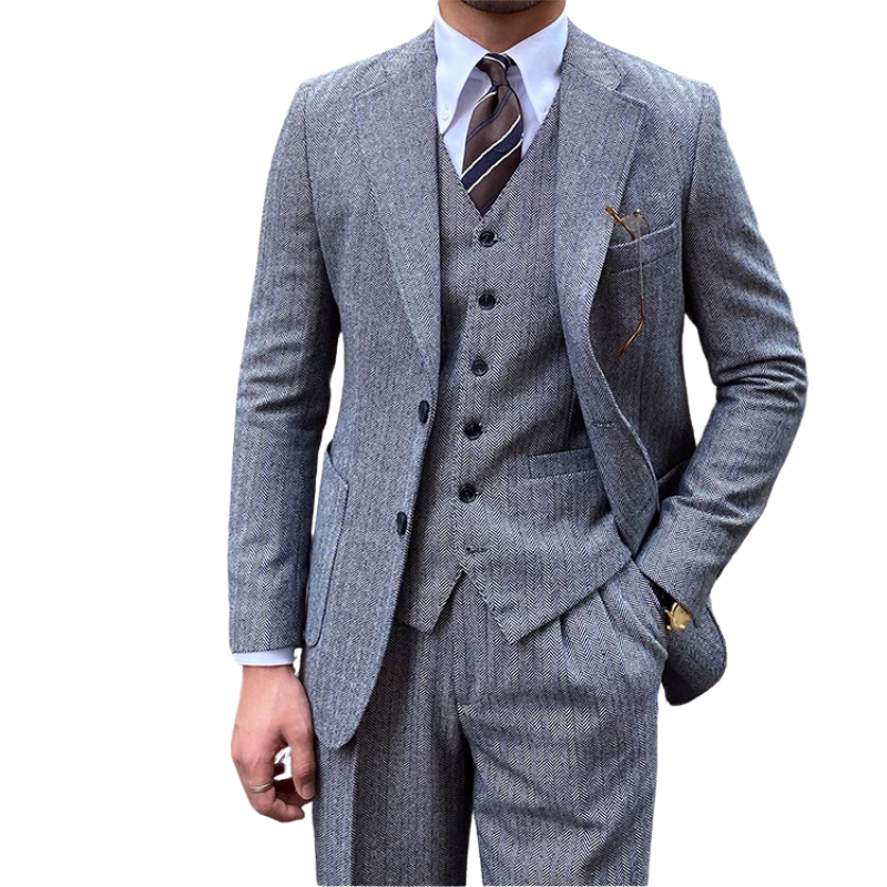Terno Masculino Tweed Espinha de Peixe Maximus