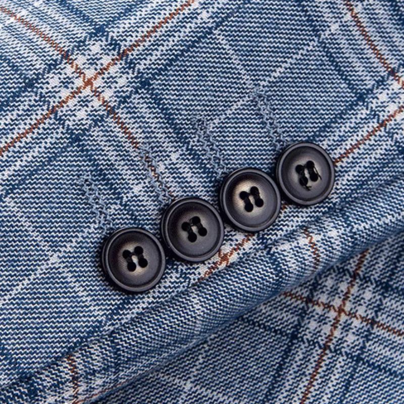 Terno Masculino, Terno Transpassado, Terno Xadrez Terno Masculino Transpassado, Terno Masculino Azul Claro, Conjunto Masculino, Terno Slim Fit Xadrez