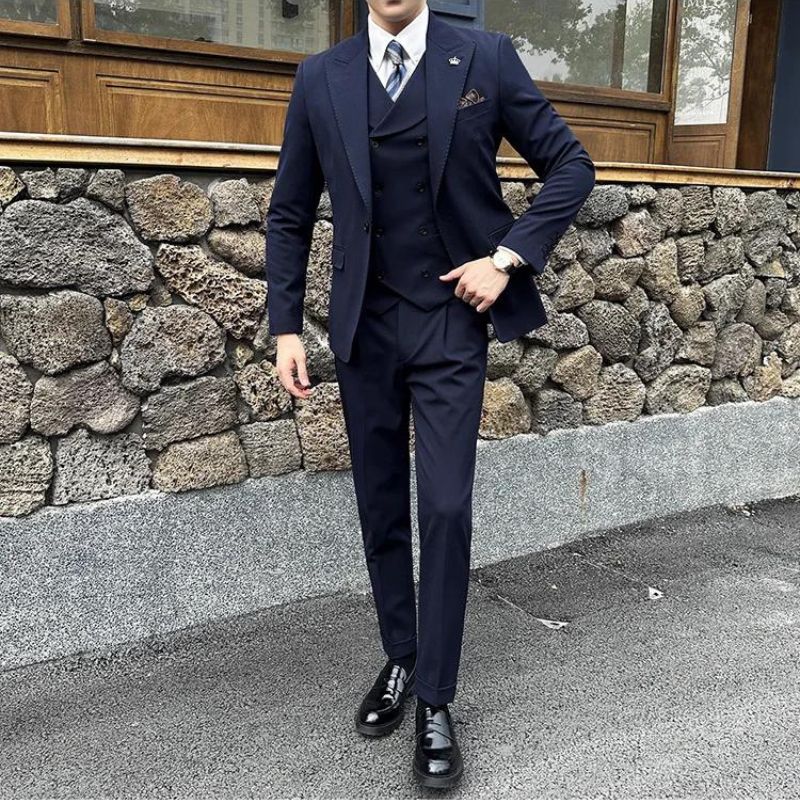 Terno Masculino Slim, Terno Masculino com Colete Transpassado, Terno Moderno
