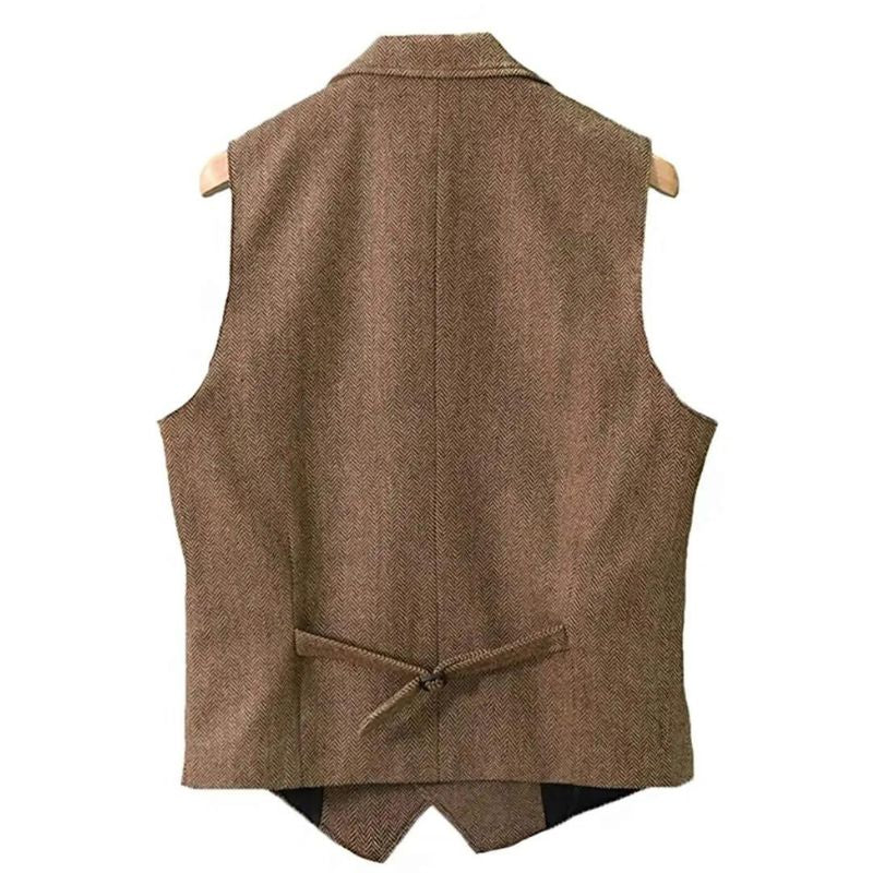 Colete Masculino de Lã com Lapela, Colete de Lã, Colete Masculino de Lapela