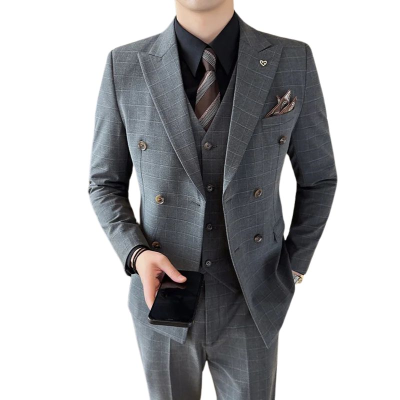 Terno masculino transpassado xadrez, terno masculino slim fit, terno masculino transpassado slim, terno masculino xadrez