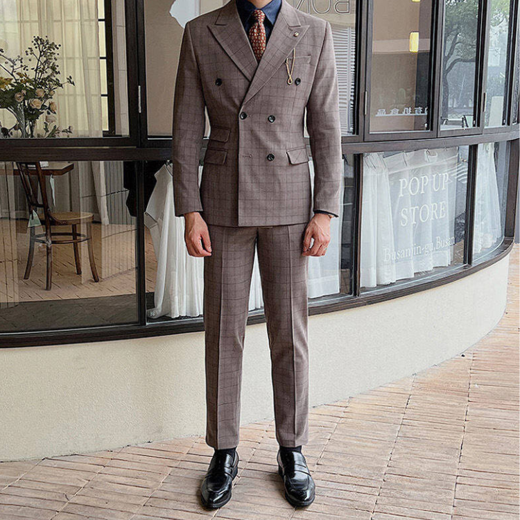 Terno Masculino Slim Duplo Transpassado Xadrez Modern Maximus