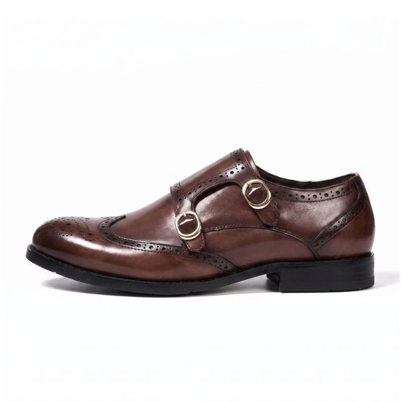 Sapato Social Masculino Duplo Monk Strap Britânico Maximus