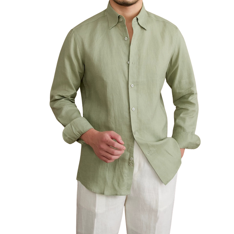 Camisa Social Masculina de Linho Puro Amalfi Maximus